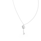 14K Solid Gold Lab Diamond Pendant Necklace, White Gold, view 2