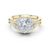 Gold Ring DDLR-440, Princess center stone, Yellow Gold