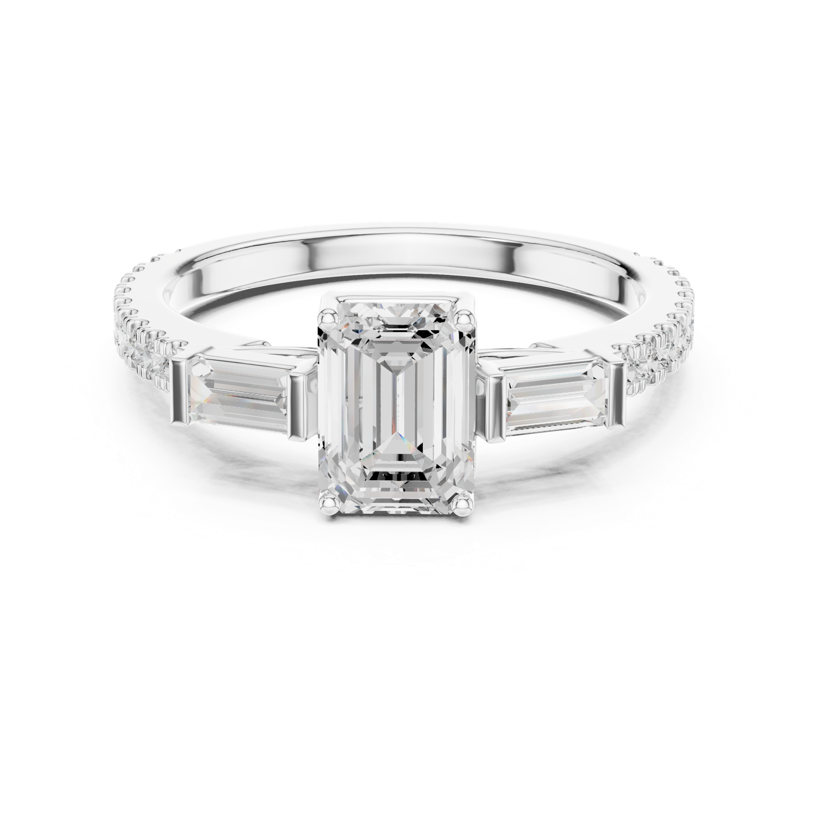 Gold Ring DDLR-1088, White Gold, view 4