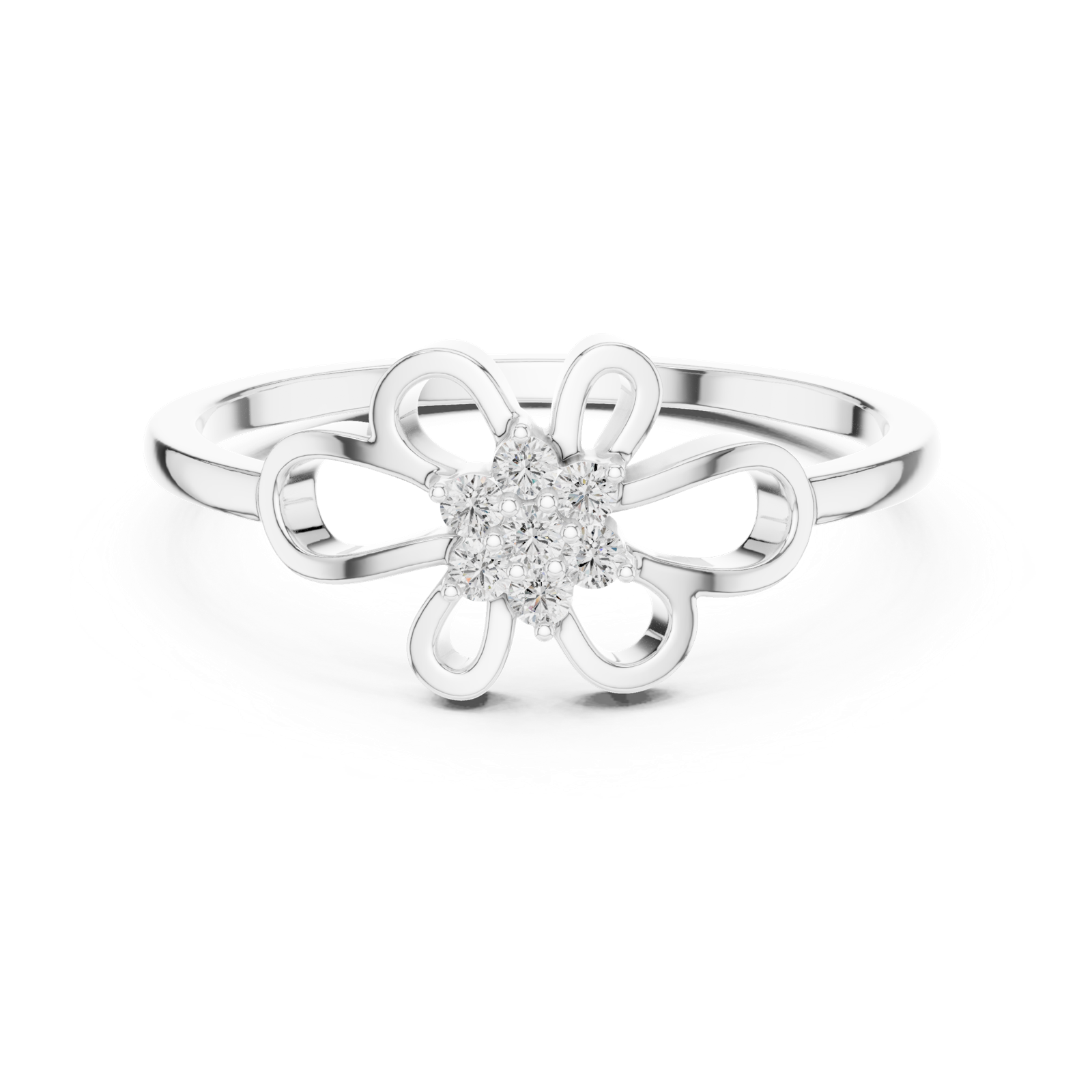 Gold Ring DR-6262, White Gold, view 4