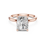 Gold Ring DDLR-170, Radiant center stone, Rose Gold, view 4