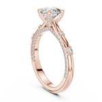 14K Solid Gold Lab Diamond Solitaire Ring, Rose Gold, view 1