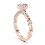 14K Solid Gold Lab Diamond Solitaire Ring, Rose Gold, view 1