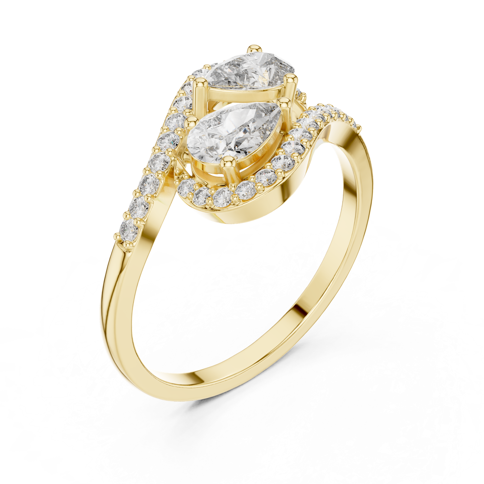 Gold Ring HLR-175, Yellow Gold, view 2