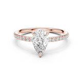 Gold Jewelry L36-15, Pear center stone, Rose Gold
