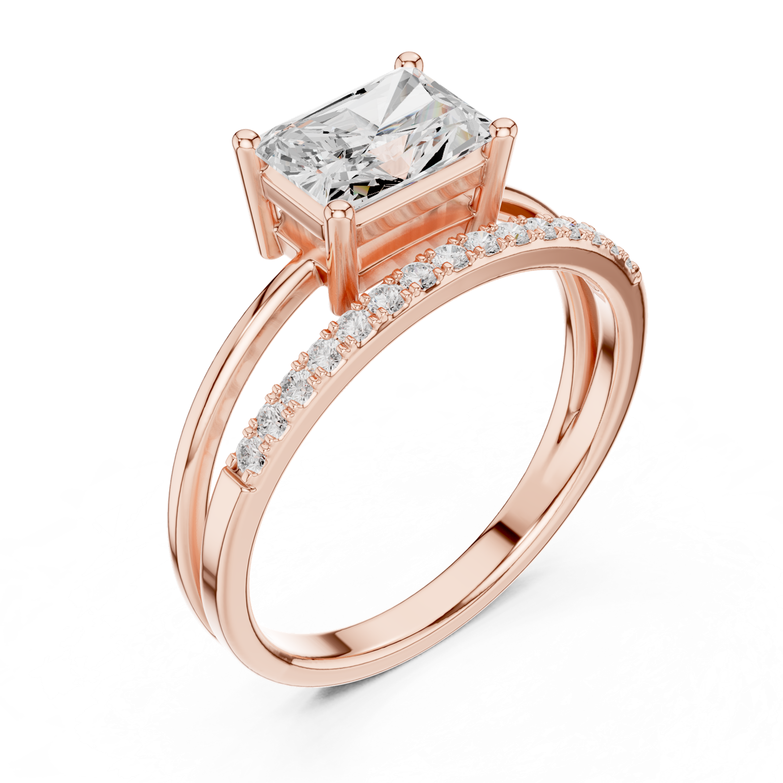 Gold Ring DDLR-471, Rose Gold, view 2