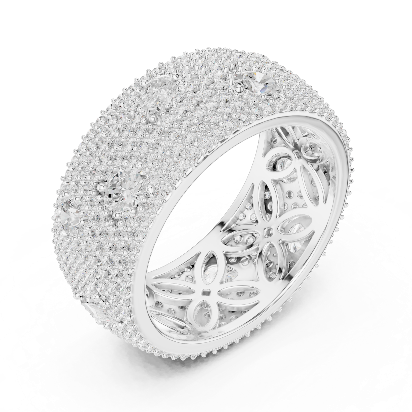 Gold Ring DDLR-304, White Gold, view 2