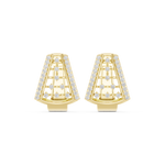 14K Solid Gold Lab Diamond Cluster Earrings, Yellow Gold
