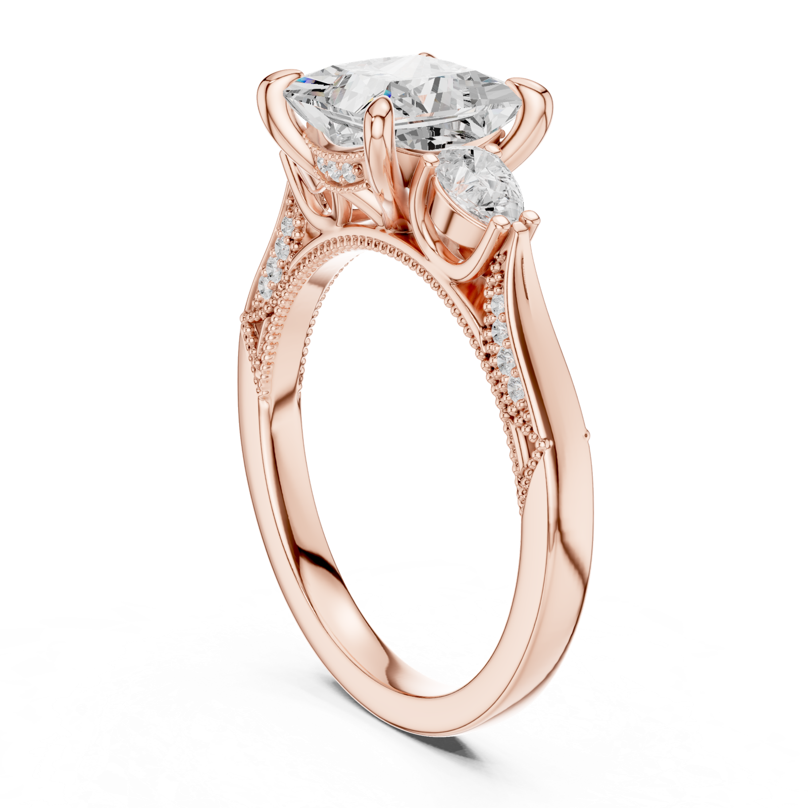 Gold Ring DDLR-1044, Rose Gold, view 1