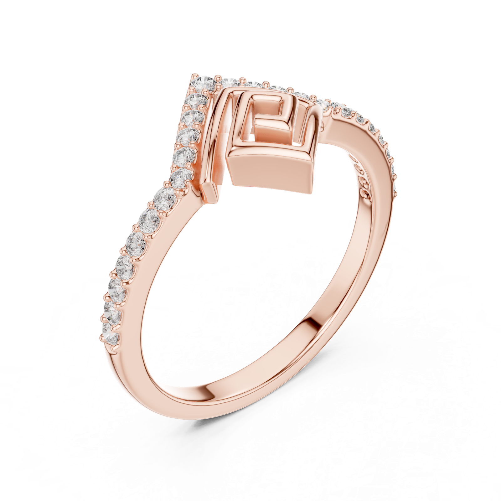 Gold Ring LR-01 (79), Rose Gold, view 2