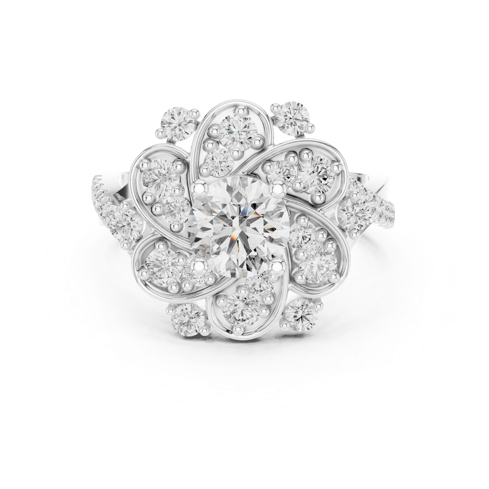 Gold Ring DDLR-187, White Gold, view 4