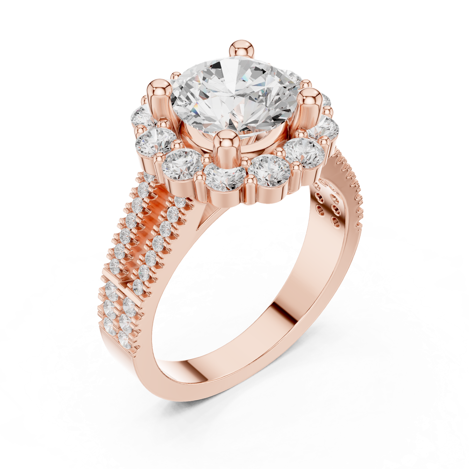 Gold Ring DDLR-344, Rose Gold, view 2