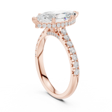 Gold Ring DDLR-258, Marquise center stone, Rose Gold, view 1