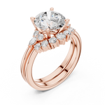 Gold Ring DDLR-440, Round center stone, Rose Gold, view 2