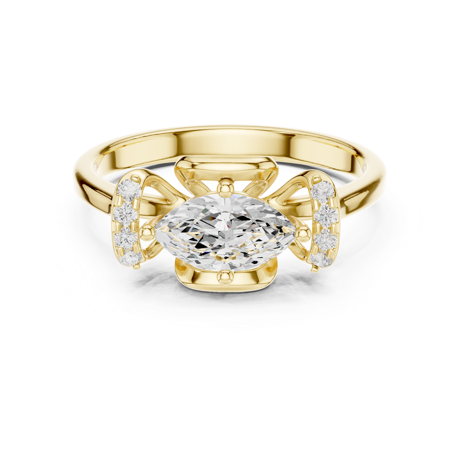 Gold Ring DDLR-509, Yellow Gold, view 4