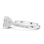 Gold Ring DDLR-161, Princess center stone, White Gold, view 3