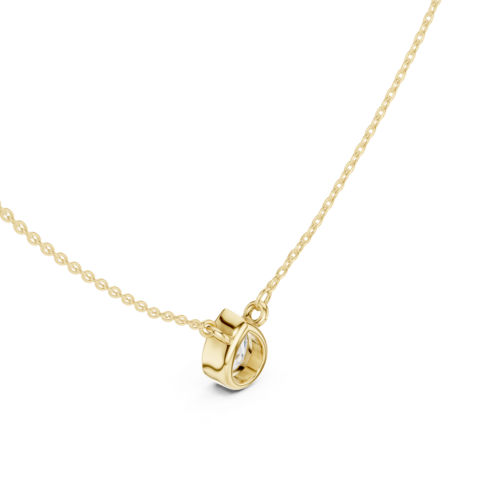 Gold Jewelry DDPS-001, Pear center stone, Yellow Gold, view 2