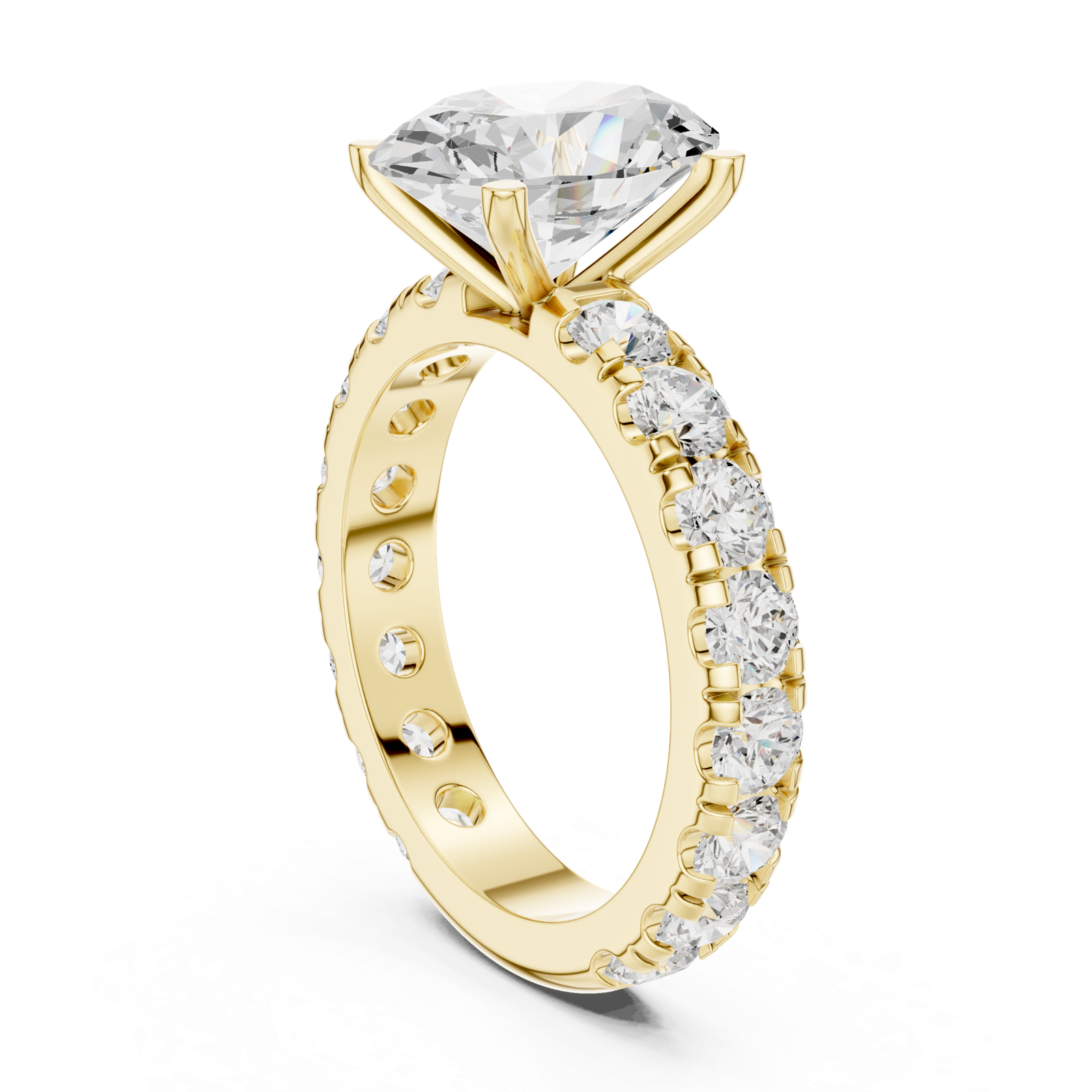Gold Jewelry L35-63, Oval center stone, Yellow Gold, view 1