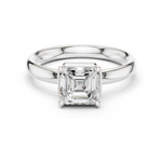 Gold Jewelry, Asscher center stone, White Gold