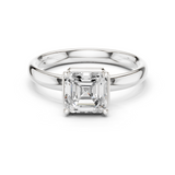Gold Jewelry, Asscher center stone, White Gold