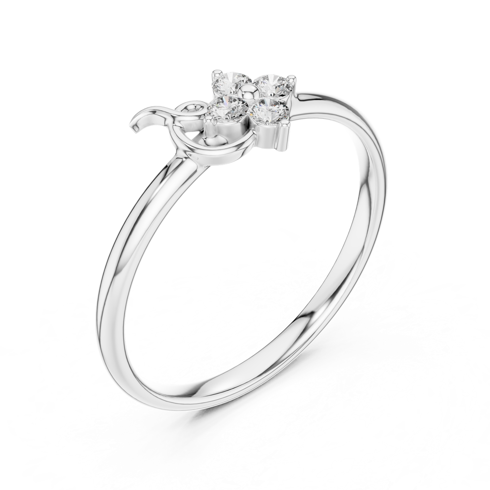 Gold Ring 1 (393), White Gold, view 2