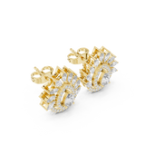 Gold Earrings AGDER-298, Yellow Gold, view 2