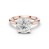 Gold Ring DDLR-175, Round center stone, Rose Gold