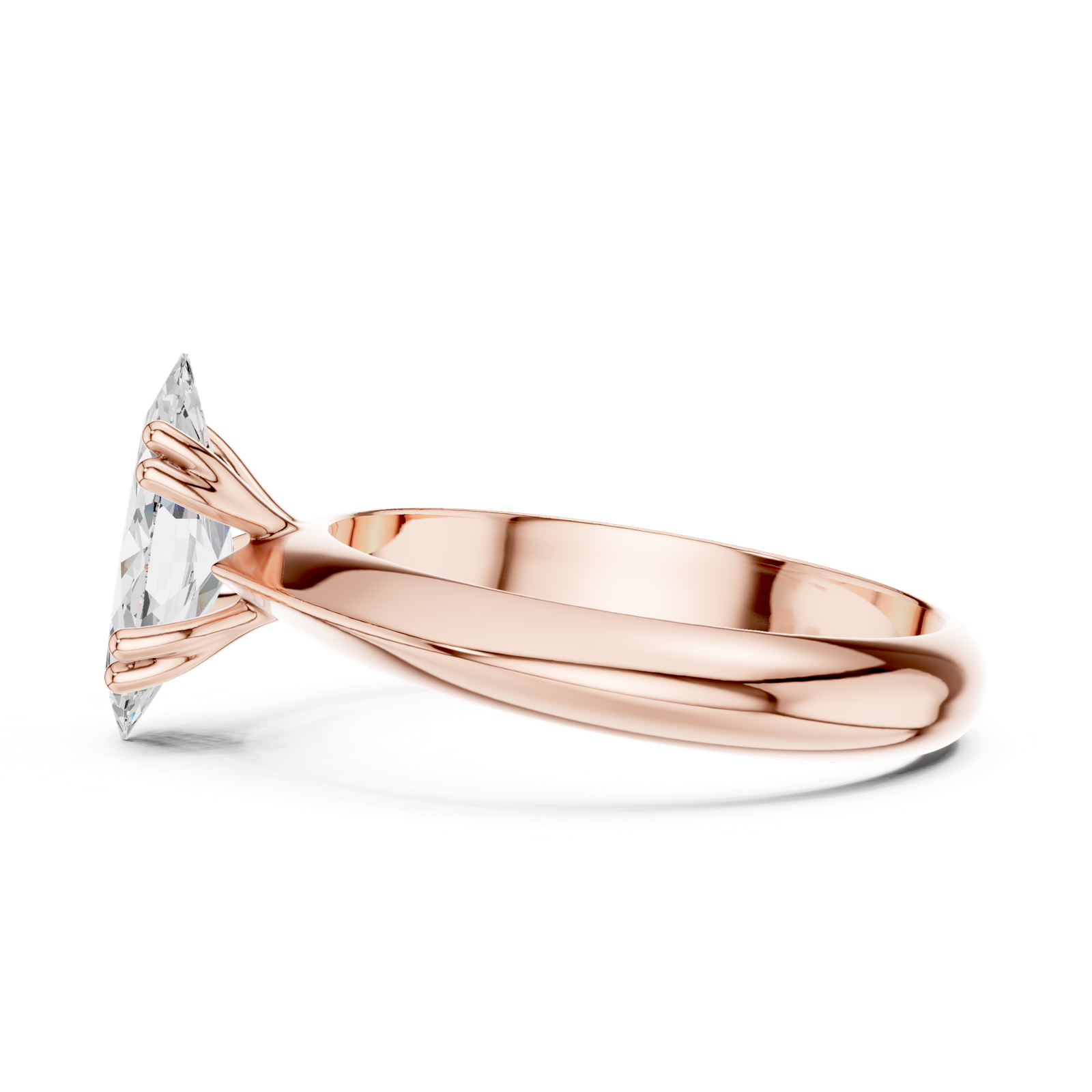 Gold Jewelry L36-8, Marquise center stone, Rose Gold, view 3