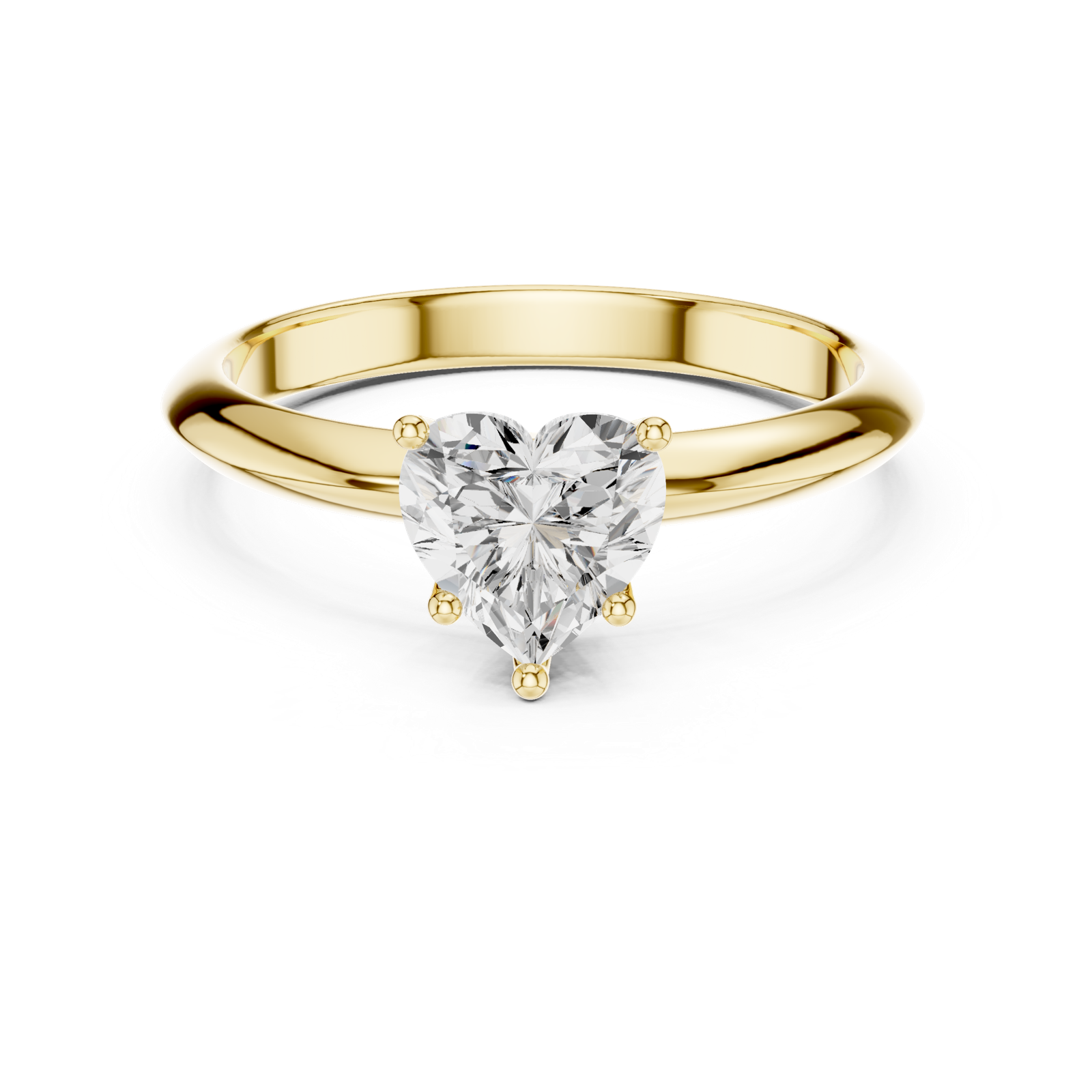 Gold Jewelry L36-6, Heart center stone, Yellow Gold, view 4