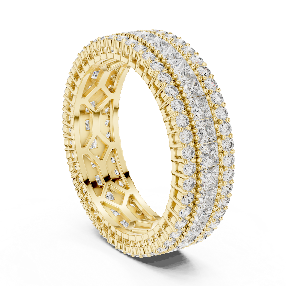 14K Solid Gold Lab Diamond Eternity Ring, Yellow Gold, view 1
