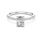 Gold Jewelry L36-15, Radiant center stone, White Gold, view 4