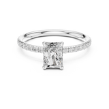 Gold Jewelry L36-15, Radiant center stone, White Gold, view 4