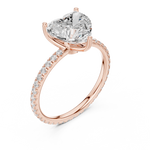 Gold Jewelry L36-16, Heart center stone, Rose Gold, view 2
