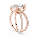 Gold Jewelry L36-25, Marquise center stone, Rose Gold, view 1