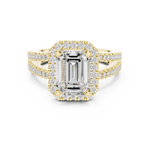 Gold Ring DDLR-350, Emerald center stone, Yellow Gold, view 4