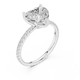 Gold Jewelry L36-16, Heart center stone, White Gold, view 2
