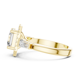 Gold Ring, Asscher center stone, Yellow Gold, view 3