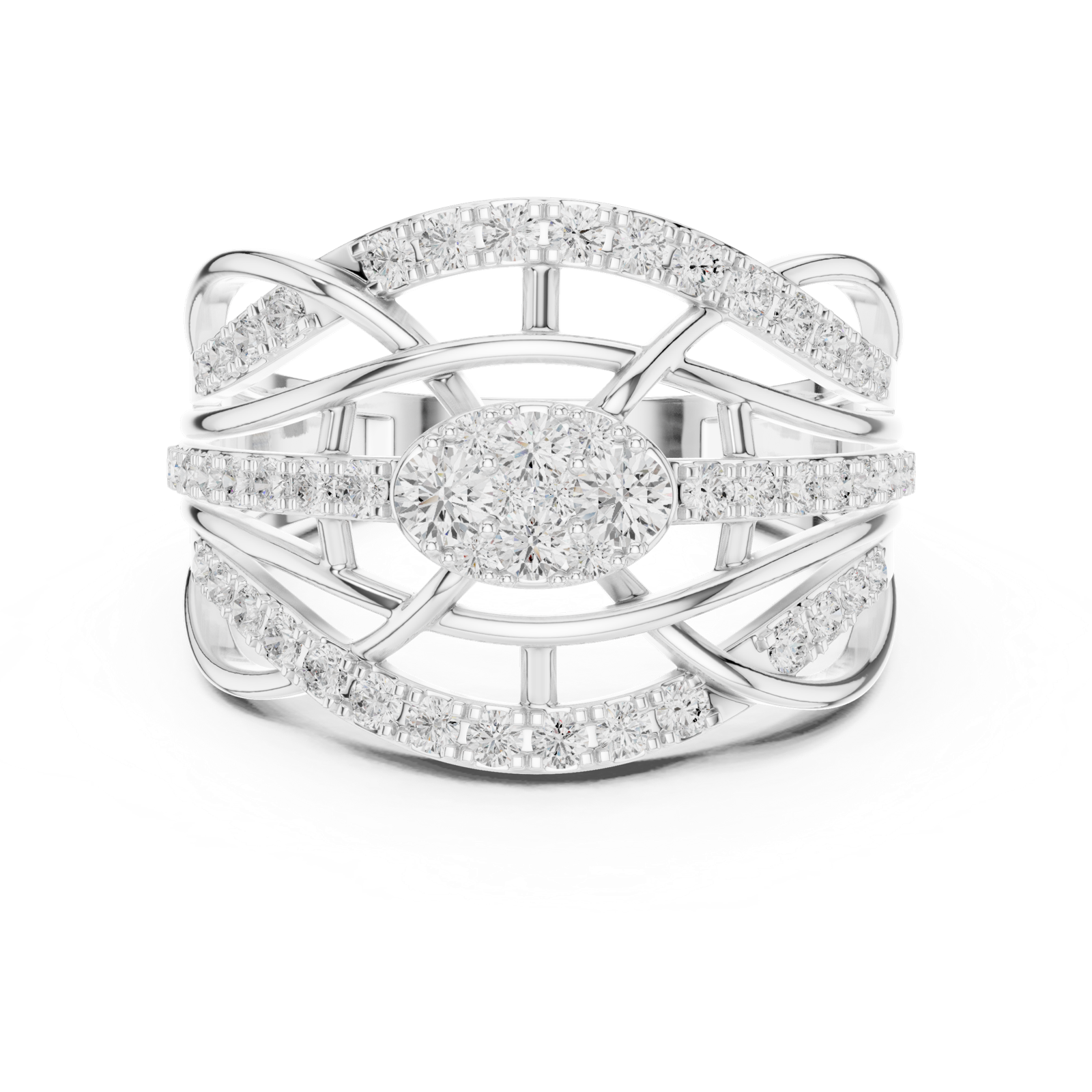 Gold Ring DDLR-769, White Gold, view 4