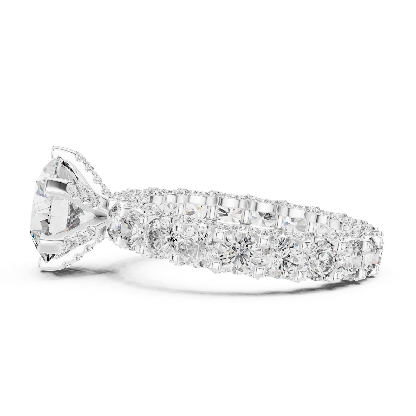 Gold Pendant 9-10054L, White Gold, view 3