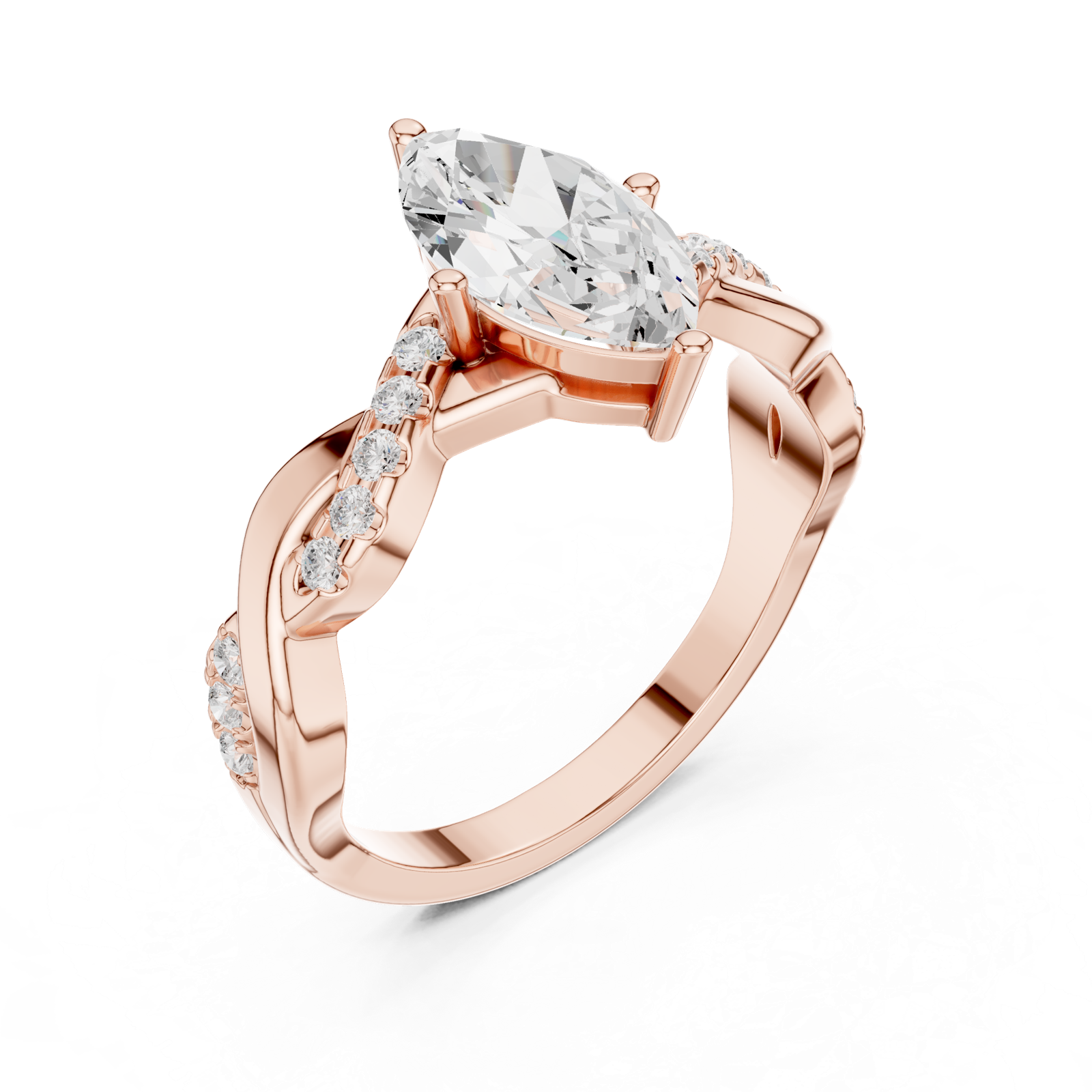 Gold Ring DDLR-1104, Rose Gold, view 2