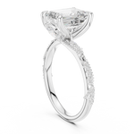 Gold Ring DDLR-167, Emerald center stone, White Gold, view 1