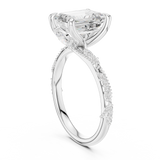 Gold Ring DDLR-167, Emerald center stone, White Gold, view 1