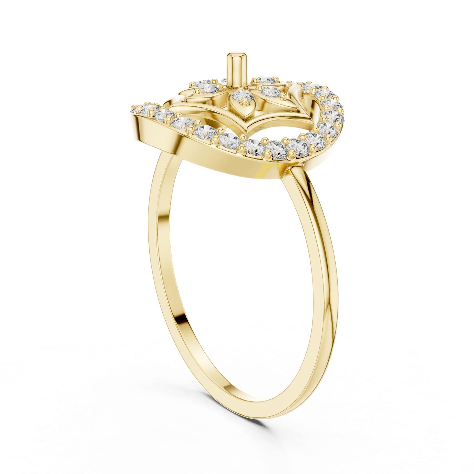 Gold Ring DR-6155, Yellow Gold, view 1