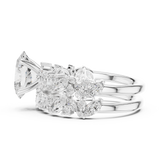 Gold Ring DDLR-443, Oval center stone, White Gold, view 3