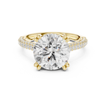 Gold Ring DDLR-260, Round center stone, Yellow Gold, view 4