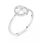 Gold Ring DR-6154, White Gold, view 2
