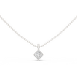 14K Solid Gold Lab Diamond Solitaire Pendant Necklace, White Gold