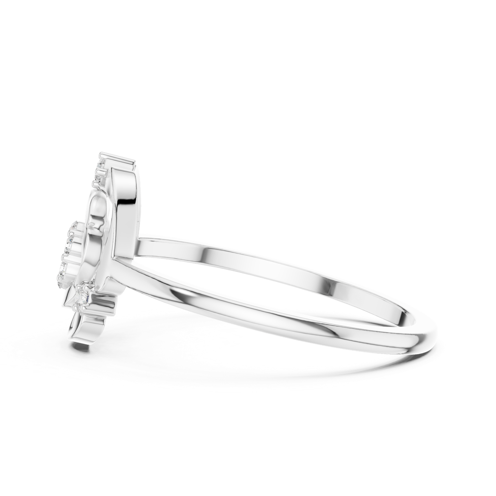 Gold Ring DR-6199, White Gold, view 3