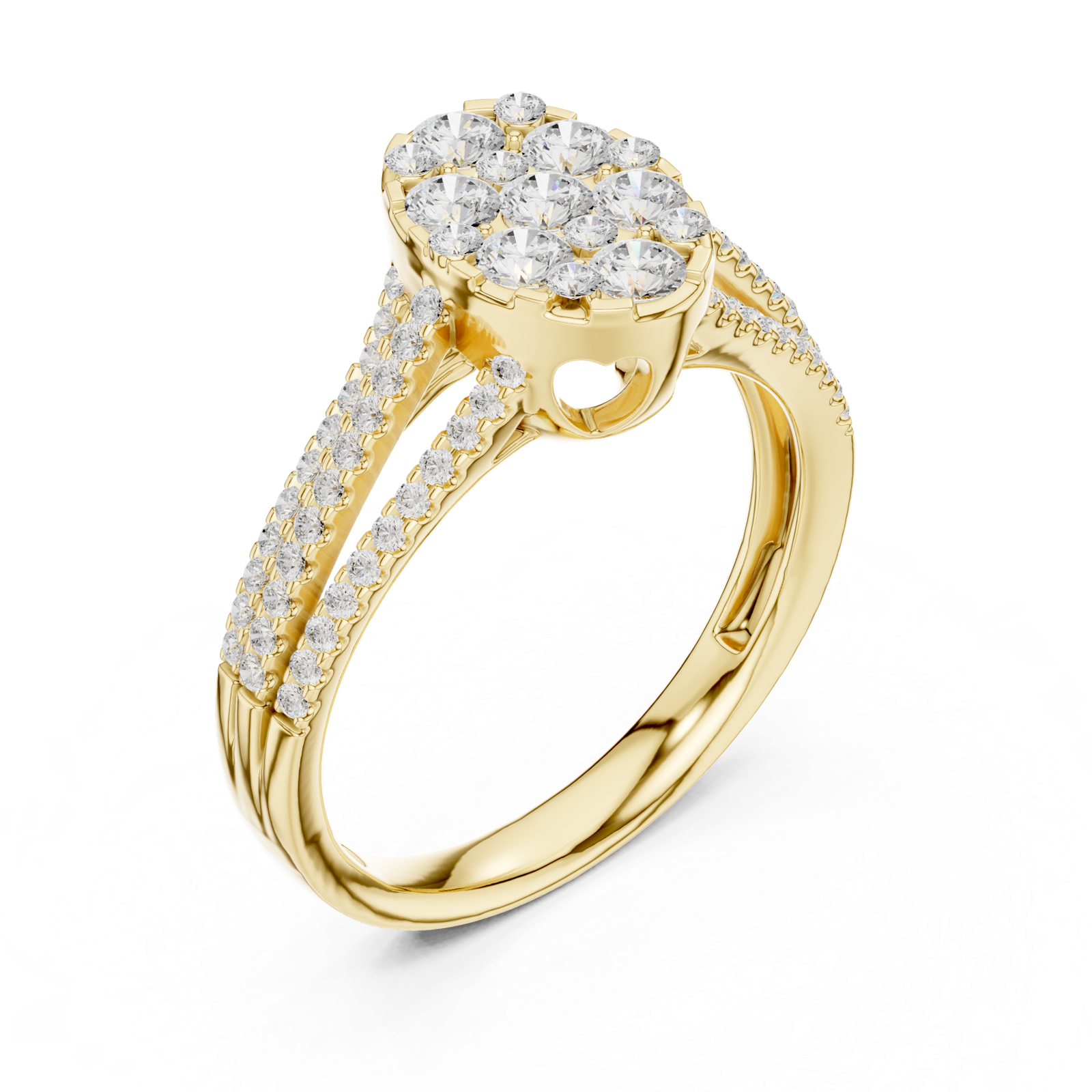 Gold Ring DDLR-756, Yellow Gold, view 2