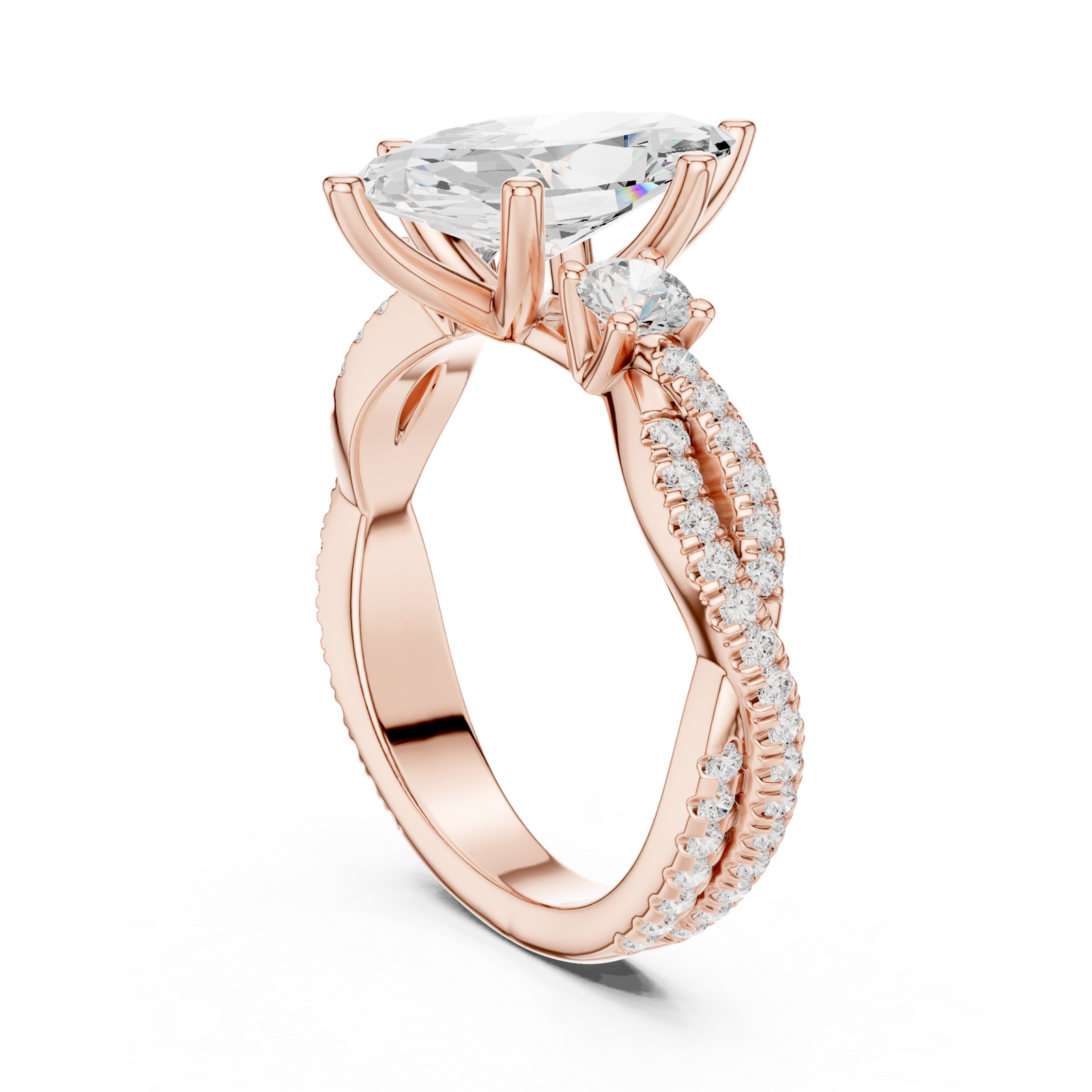 Gold Ring DDLR-1035, Rose Gold, view 1